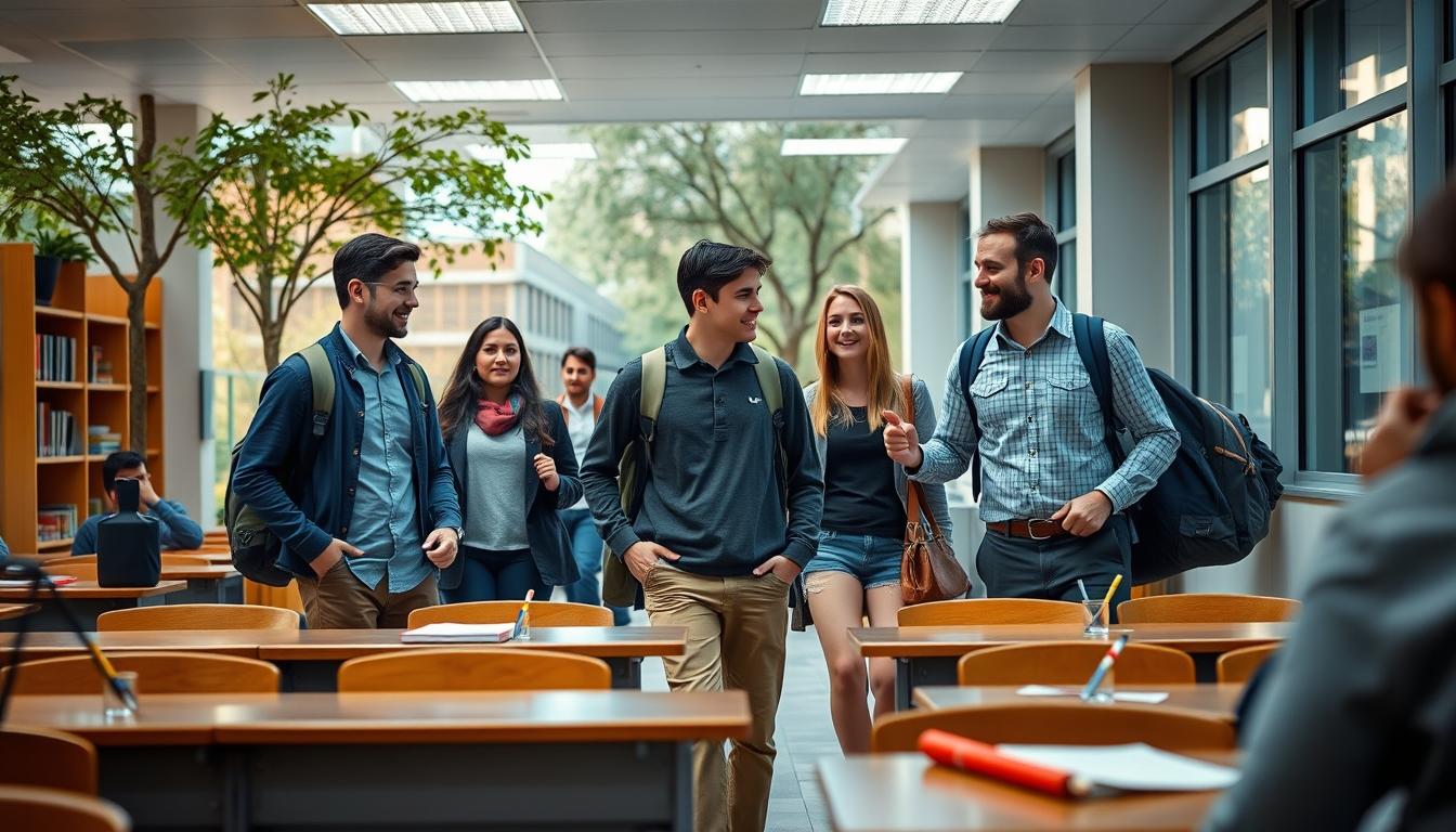 Students collaborating in study space